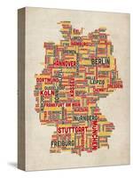 Text Map of Germany Map-Michael Tompsett-Stretched Canvas