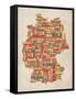 Text Map of Germany Map-Michael Tompsett-Framed Stretched Canvas