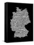 Text Map of Germany Map-Michael Tompsett-Framed Stretched Canvas