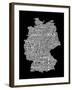 Text Map of Germany Map-Michael Tompsett-Framed Art Print