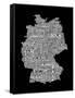 Text Map of Germany Map-Michael Tompsett-Framed Stretched Canvas