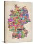 Text Map of Germany Map-Michael Tompsett-Stretched Canvas