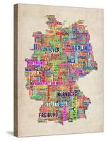 Text Map of Germany Map-Michael Tompsett-Stretched Canvas