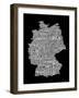 Text Map of Germany Map-Michael Tompsett-Framed Art Print