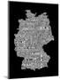 Text Map of Germany Map-Michael Tompsett-Mounted Art Print
