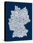 Text Map of Germany Map-Michael Tompsett-Stretched Canvas