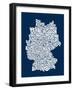 Text Map of Germany Map-Michael Tompsett-Framed Art Print