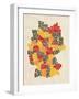 Text Map of Germany Map-Michael Tompsett-Framed Art Print