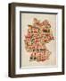 Text Map of Germany Map-Michael Tompsett-Framed Art Print