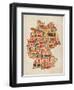 Text Map of Germany Map-Michael Tompsett-Framed Art Print