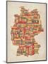 Text Map of Germany Map-Michael Tompsett-Mounted Art Print