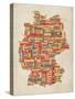 Text Map of Germany Map-Michael Tompsett-Stretched Canvas