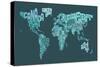 Text Map of the World Map-Michael Tompsett-Stretched Canvas