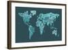 Text Map of the World Map-Michael Tompsett-Framed Art Print