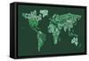 Text Map of the World Map-Michael Tompsett-Framed Stretched Canvas