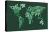 Text Map of the World Map-Michael Tompsett-Stretched Canvas