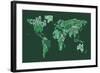 Text Map of the World Map-Michael Tompsett-Framed Art Print