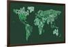 Text Map of the World Map-Michael Tompsett-Framed Art Print