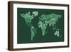 Text Map of the World Map-Michael Tompsett-Framed Art Print