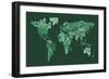 Text Map of the World Map-Michael Tompsett-Framed Art Print