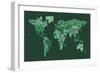 Text Map of the World Map-Michael Tompsett-Framed Art Print