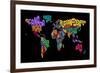 Text Map of the World Map-Michael Tompsett-Framed Art Print