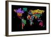 Text Map of the World Map-Michael Tompsett-Framed Art Print