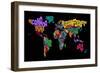 Text Map of the World Map-Michael Tompsett-Framed Art Print