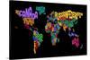 Text Map of the World Map-Michael Tompsett-Stretched Canvas