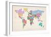 Text Map of the World Map-Michael Tompsett-Framed Premium Giclee Print