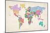 Text Map of the World Map-Michael Tompsett-Mounted Premium Giclee Print