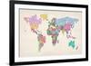 Text Map of the World Map-Michael Tompsett-Framed Art Print