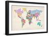 Text Map of the World Map-Michael Tompsett-Framed Art Print