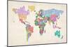 Text Map of the World Map-Michael Tompsett-Mounted Art Print