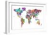 Text Map of the World-Michael Tompsett-Framed Premium Giclee Print