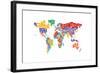 Text Map of the World-Michael Tompsett-Framed Art Print