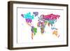 Text Map of the World-Michael Tompsett-Framed Art Print