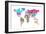 Text Map of the World-Michael Tompsett-Framed Art Print