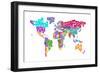 Text Map of the World-Michael Tompsett-Framed Premium Giclee Print