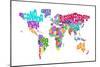 Text Map of the World-Michael Tompsett-Mounted Premium Giclee Print