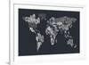 Text Map of the World-Michael Tompsett-Framed Art Print