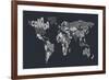 Text Map of the World-Michael Tompsett-Framed Art Print