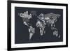 Text Map of the World-Michael Tompsett-Framed Art Print