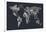 Text Map of the World-Michael Tompsett-Framed Art Print