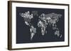 Text Map of the World-Michael Tompsett-Framed Art Print