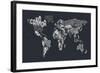 Text Map of the World-Michael Tompsett-Framed Art Print