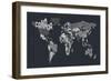 Text Map of the World-Michael Tompsett-Framed Art Print