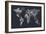 Text Map of the World-Michael Tompsett-Framed Art Print