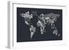 Text Map of the World-Michael Tompsett-Framed Art Print