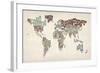 Text Map of the World-Michael Tompsett-Framed Art Print